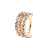 Nickelfreier Stahl-Rook-Clicker – Triple Ring Roségold