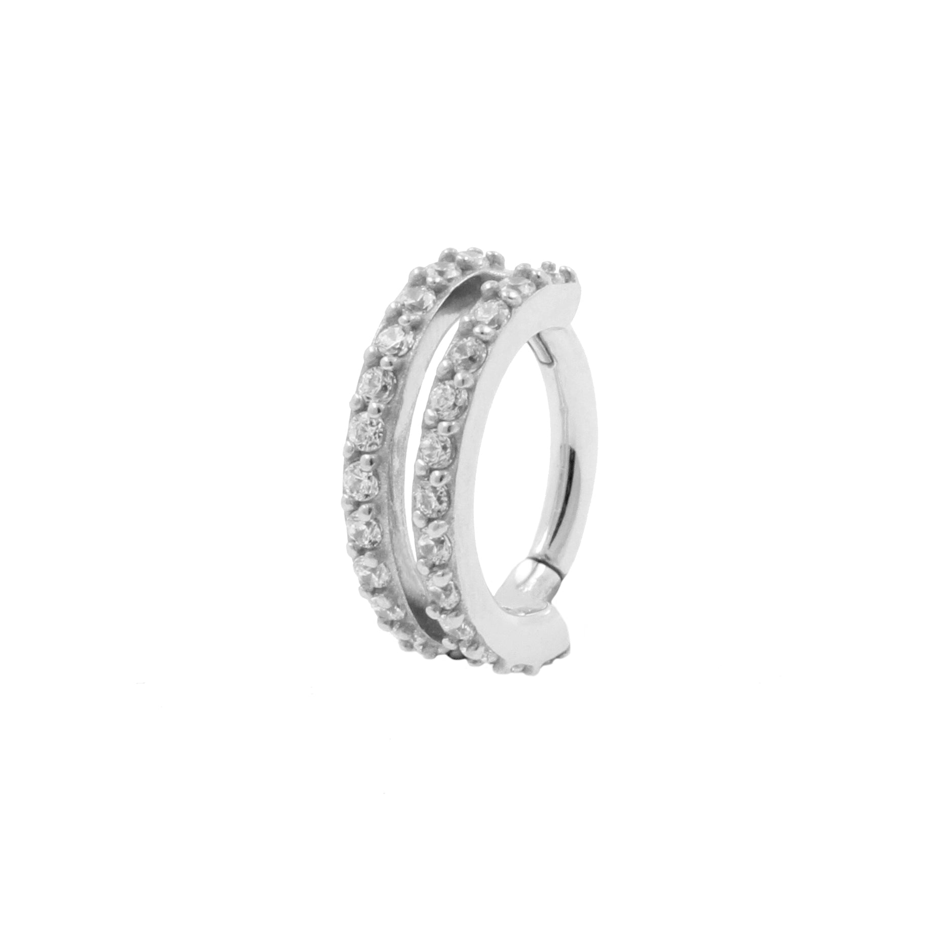 Nikkelvrij Staal Rook Clicker - Double Ring Zilver