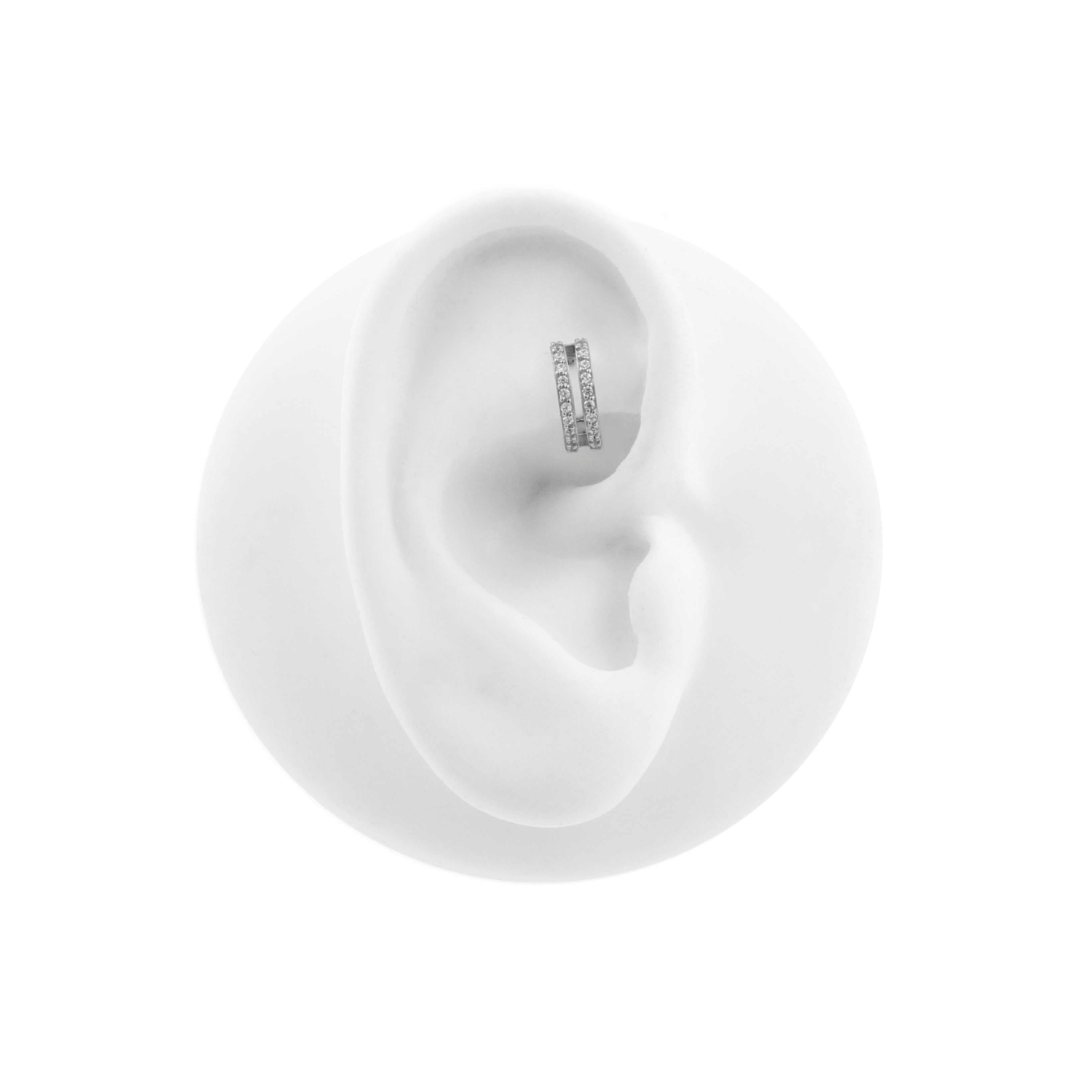 Nikkelvrij Staal Rook Clicker - Double Ring Zilver