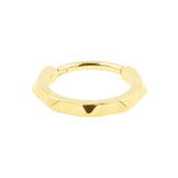 Nickelfreier Edelstahl-Click-Ring mit Nieten Gold