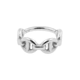 Nickelfreier Click-Ring aus Stahl – Kette Silber