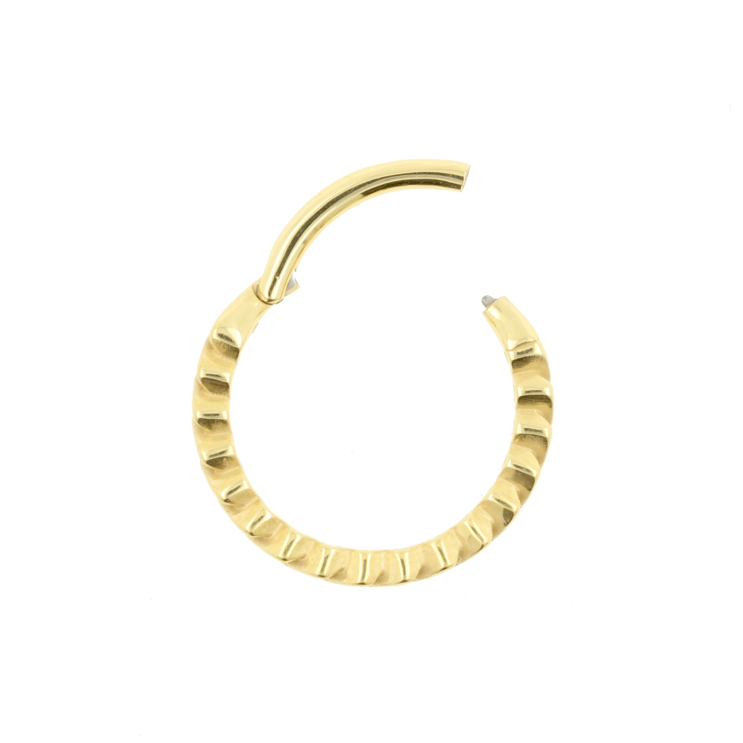 Nikkelvrij Stalen Click Ring - Chain Goud