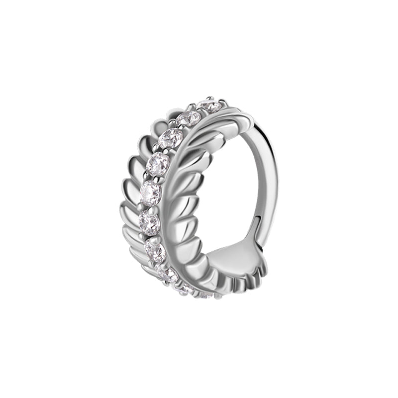 Nikkelvrij Staal Click Ring - Zirkonia Vine Zilver