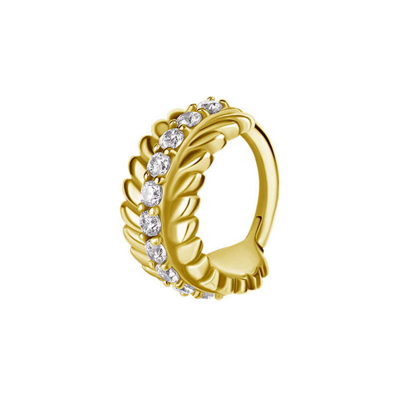 Nikkelvrij Staal Click Ring - Zirkonia Vine Goud