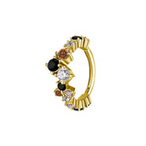 Nickelfreier Stahl Click-Ring – Zirkonia Festive Gold