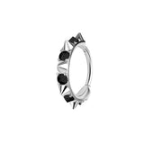 Nickelfreier Stahl Click-Ring – Zirkonia-Steine Silber
