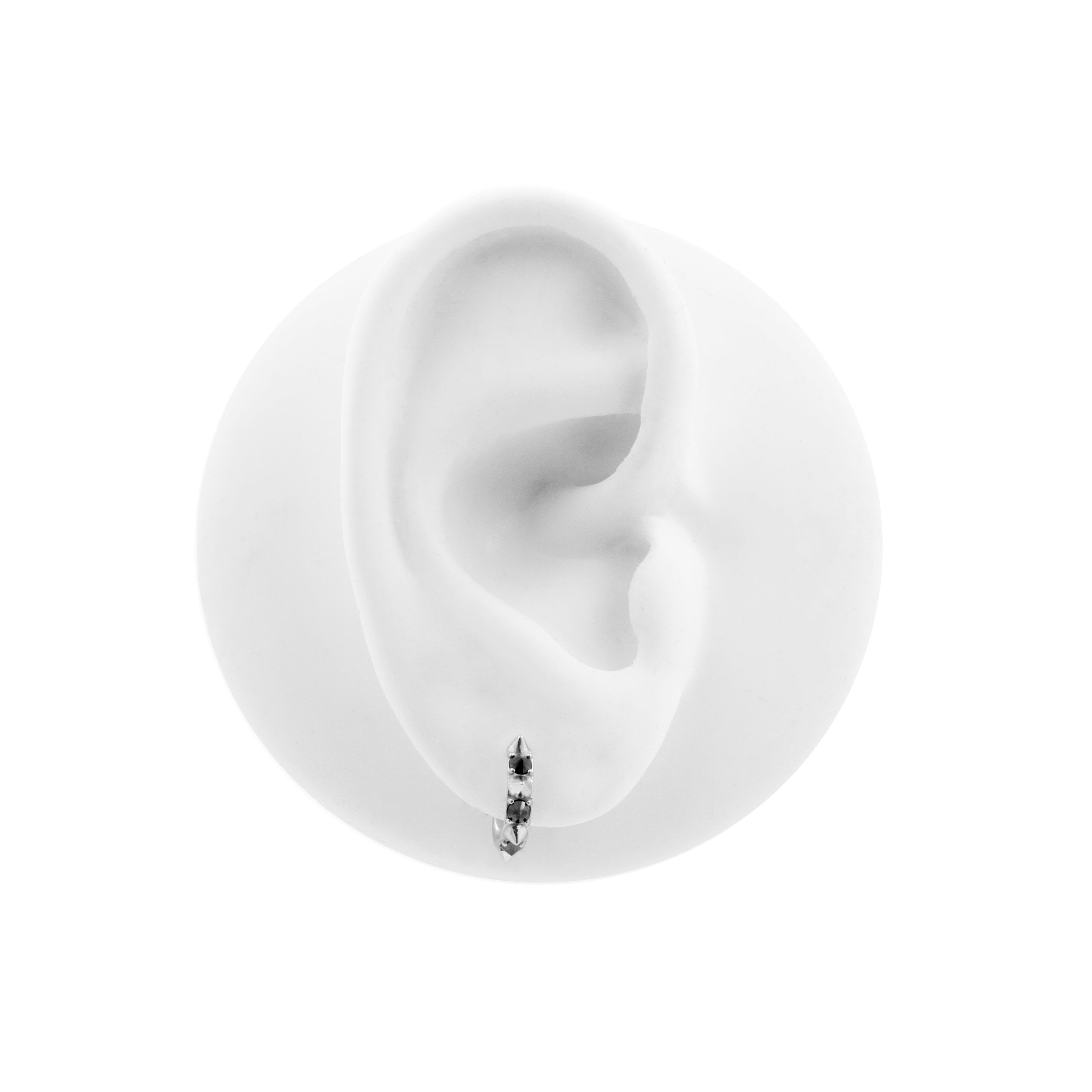 Nikkelvrij Staal Click Ring - Zirkonia Studs Zilver