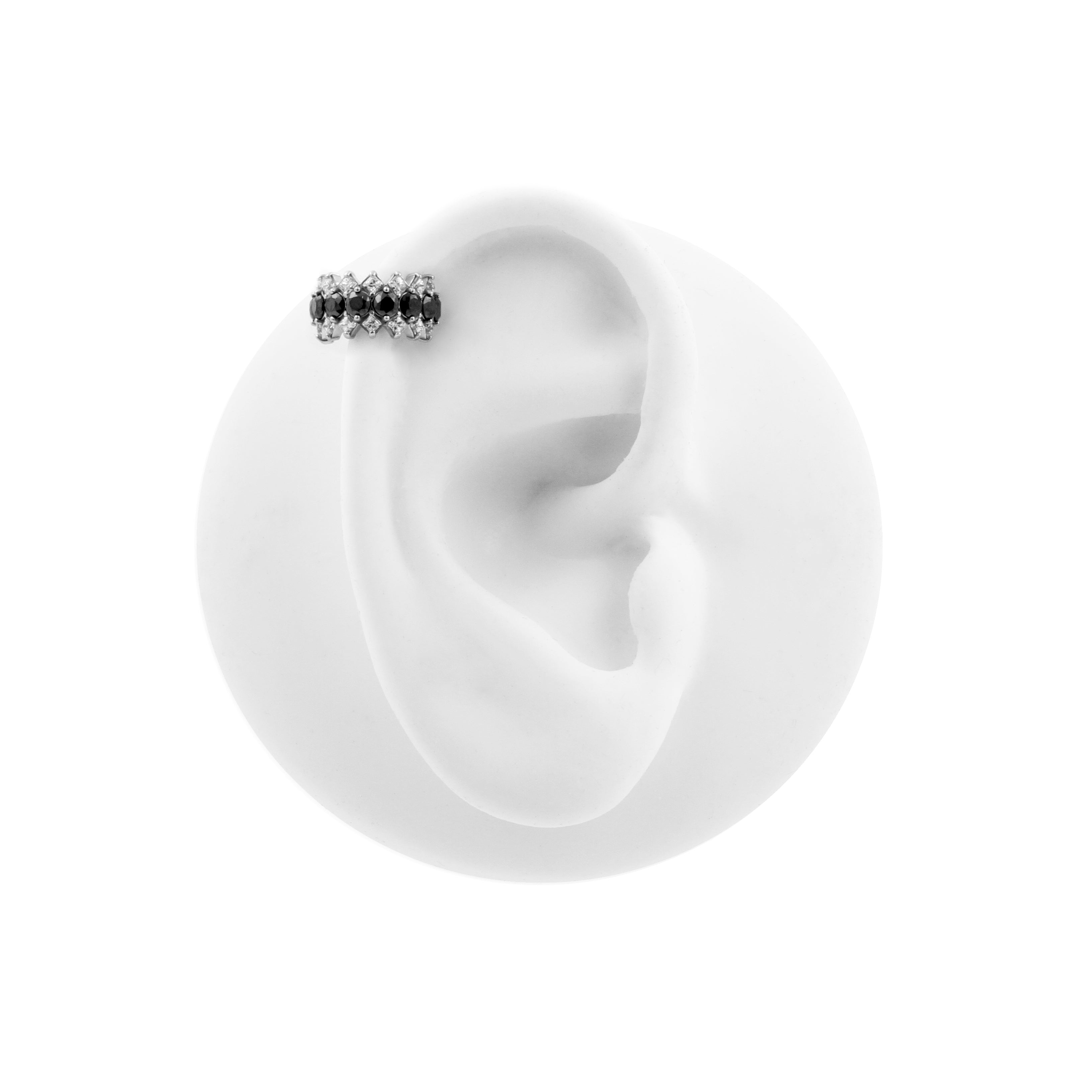 Nikkelvrij Staal Click Ring - Zirkonia Triple Zilver