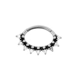 Chirurgischer Stahl Daith Clicker – Zirkonia Vintage Dots Silber