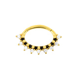 Chirurgischer Stahl Daith Clicker - Zirkonia Vintage Dots Gold