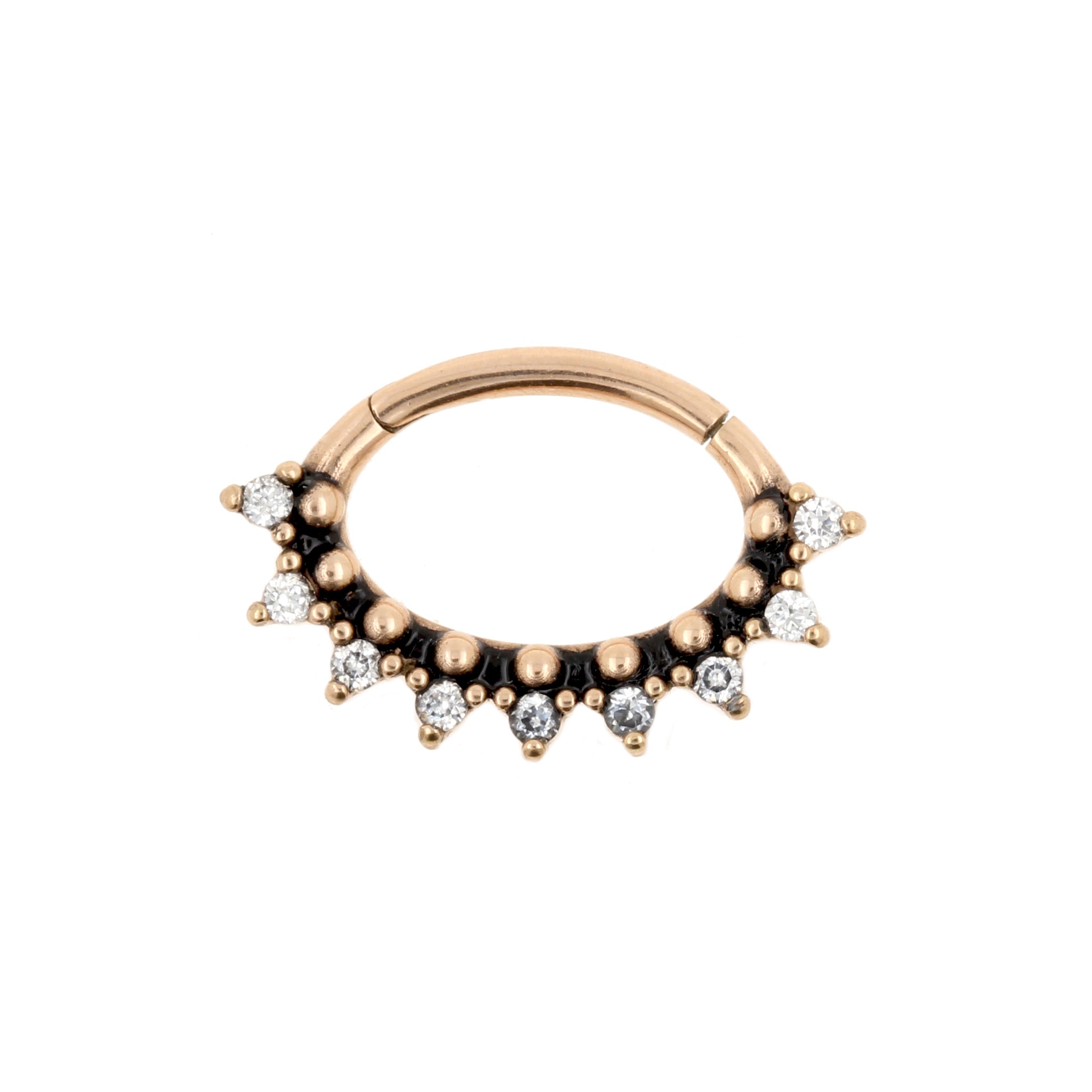 Chirurgisch Stalen Daith Clicker - Zirkonia Vintage Dots Rose Goud