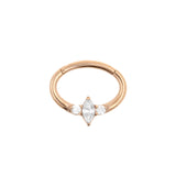 Chirurgischer Stahl Daith Clicker – Marquise Cluster Roségold