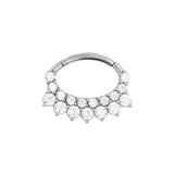 Chirurgischer Stahl Daith Clicker – Zirkonia Krone Silber