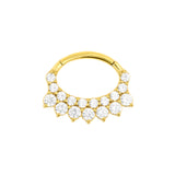 Chirurgischer Stahl Daith Clicker – Zirkonia Krone Gold