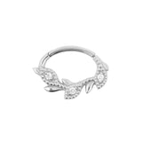 Nickelfreier Edelstahl-Daith-Clicker – Zirkonia Vine Silber