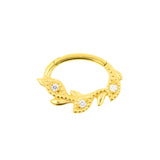 Nickelfreier Edelstahl-Daith-Clicker – Zirkonia Vine Gold