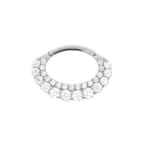 Nickelfreier Stahl-Daith-Clicker - Doppel-Zirkonia Silber