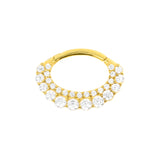 Nickelfreier Stahl-Daith-Clicker – Doppel-Zirkonia Gold