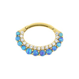 Nickelfreier Stahl Daith Clicker – Opal und Zirkonia Blauer Opal