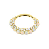 Nickelfreier Stahl-Daith-Clicker – Opal und Zirkonia Weißopal