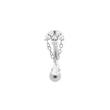 Chirurgischer Stahl Bauchnabelpiercing mit dreifachem Zirkonia Silber