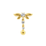 Chirurgischer Stahl Bauchnabelpiercing mit Zirkonia-Anhänger Gold
