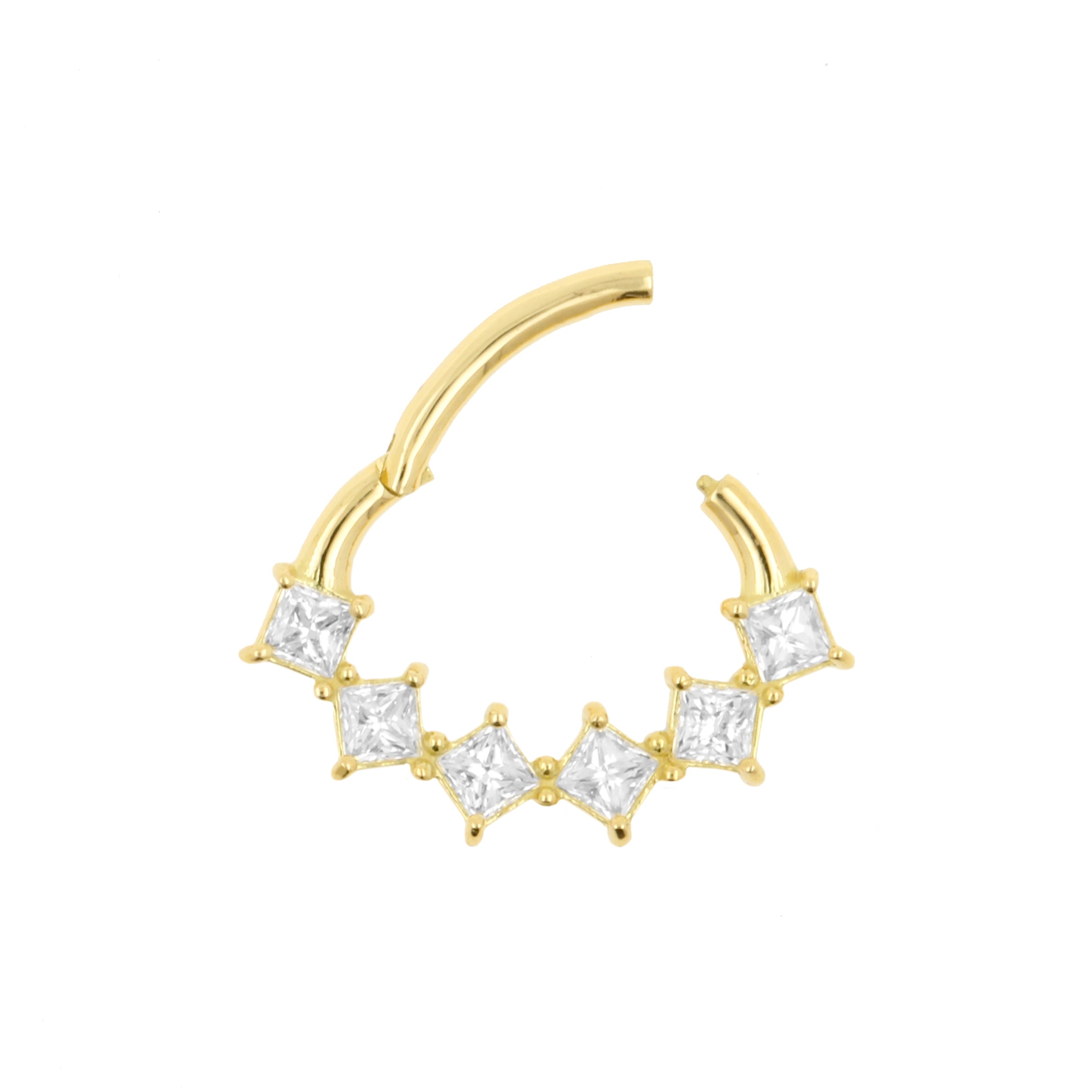 18 Karaats Gouden Daith Clicker - Squares