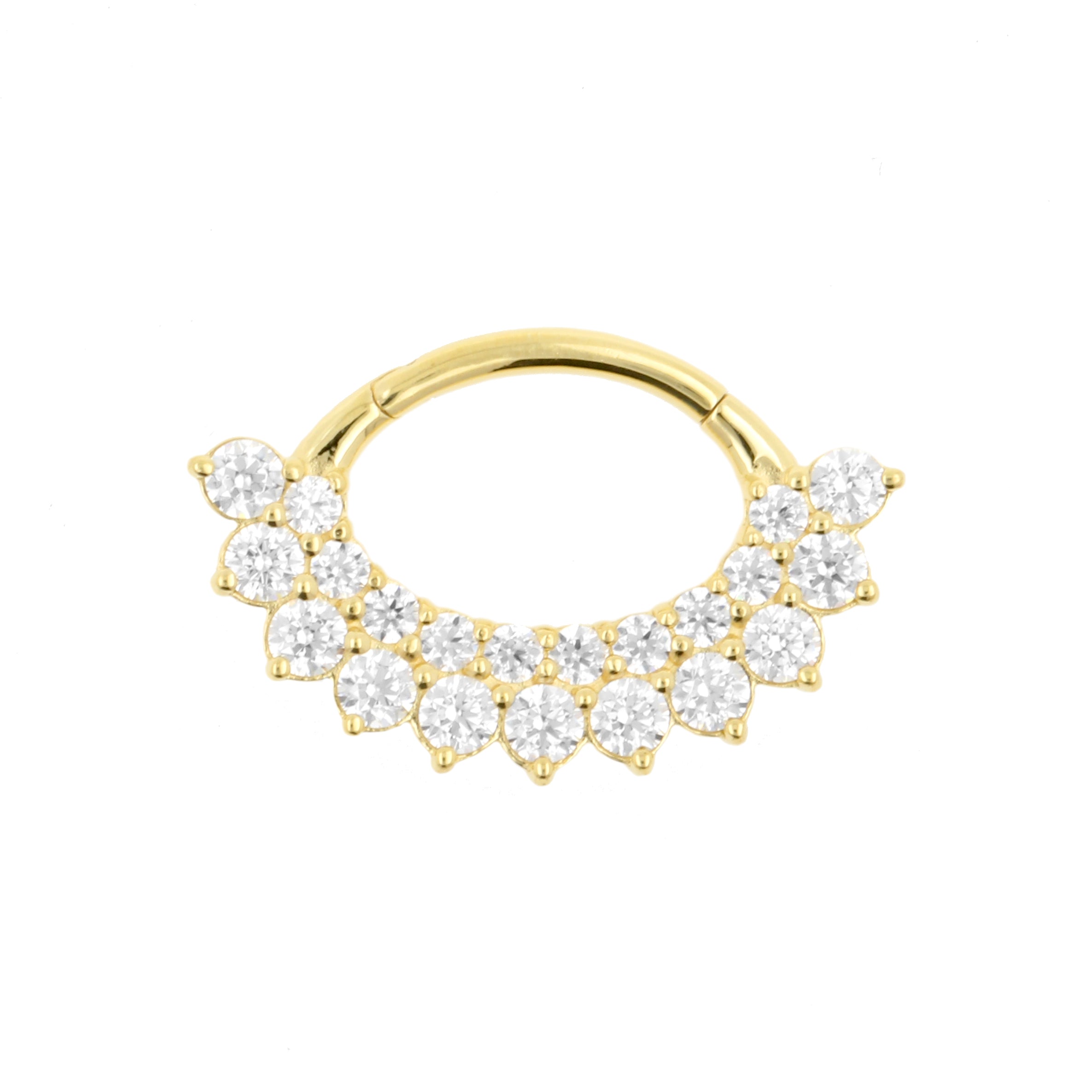 18 Karaats Gouden Daith Clicker - Zirkonia Crown