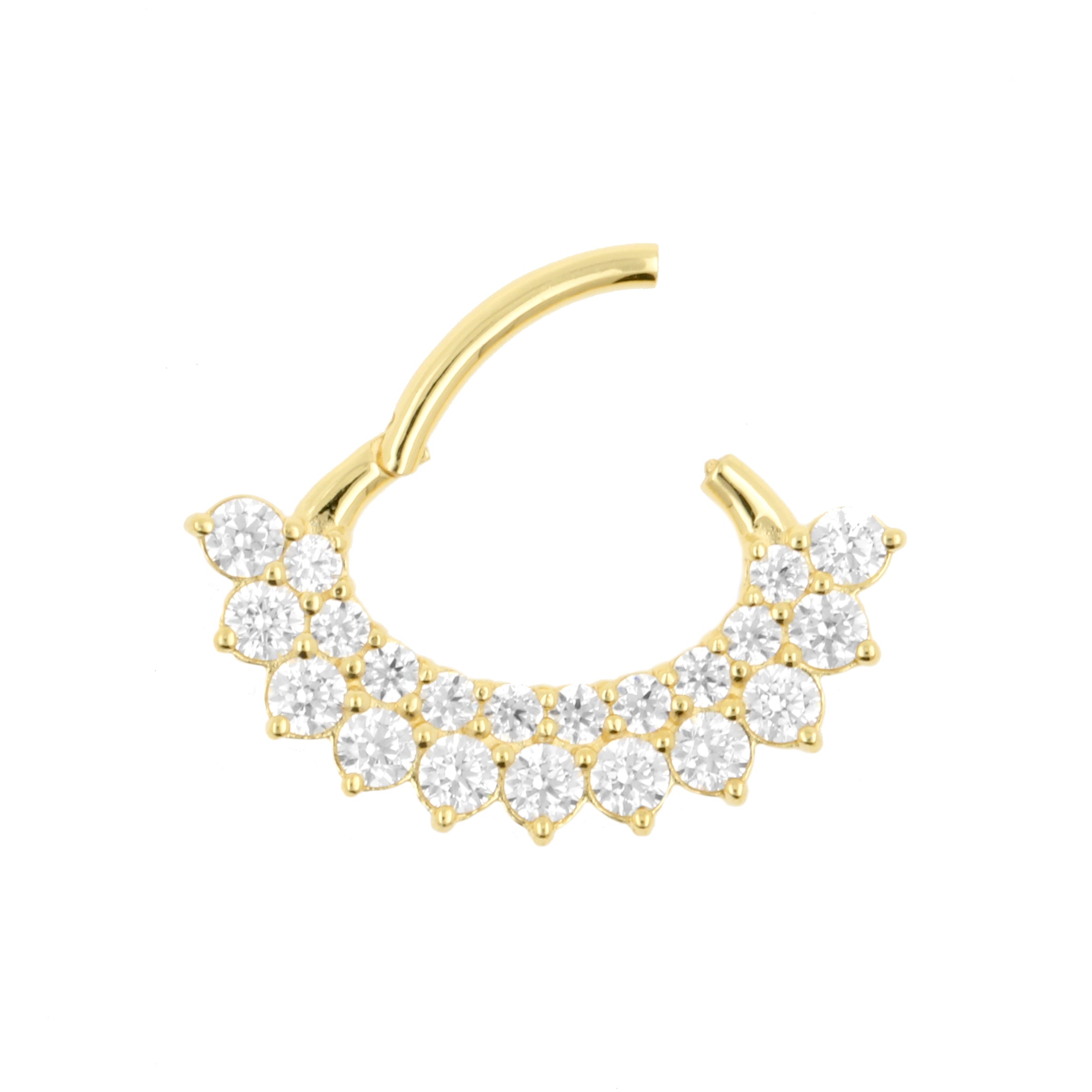 18 Karaats Gouden Daith Clicker - Zirkonia Crown