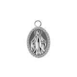 Nickelfreier Stahl-Click-Ring mit Zirkonia-Maria-Anhänger Silber