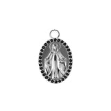 Nickelfreier Stahl Click-Ring-Anhänger – Zirkonia Maria Silber