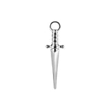 Nickelfreier Stahl Click-Ring Anhänger - Dolch Silber