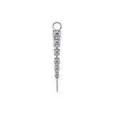 Nickelfreier Stahl Click-Ring-Anhänger - Zirkonia-Pendulum Silber