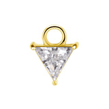Nickelfreier Stahl Click-Ring Anhänger - Zirkonia Dreieck Gold