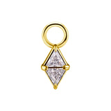 Nickelfreier Stahl Click-Ring Anhänger – Zirkonia Diamant Gold