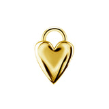 Nickelfreier Stahl Click-Ring Charm - Herz Gold