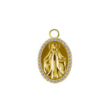 Nickelfreier Stahl Click-Ring Anhänger - Zirkonia Maria Gold