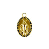 Nickelfreier Edelstahl-Click-Ring-Anhänger – Zirkonia Maria Gold