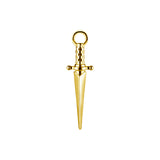 Nickelfreier Stahl Click-Ring Anhänger - Dagger Gold