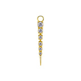 Nickelfreier Stahl Click-Ring Anhänger - Zirkonia Pendel Gold