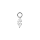 Nickelfreier Click-Ring-Anhänger aus Stahl – Zirkonia Marquise Silber