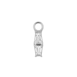 Nickelfreier Edelstahl-Click-Ring mit Anhänger – Zirkonia Double Trapezoid Silber