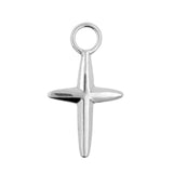 Nickelfreier Stahl-Click-Ring-Anhänger - Kreuz Silber
