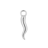 Nickelfreier Edelstahl Click-Ring-Anhänger - Pfeffer Silber