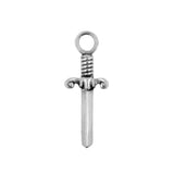 Nickelfreier Edelstahl Click-Ring Anhänger - Dolch Silber