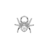 Nickelfreier Stahl Click-Ring Anhänger – Zirkonia Spinne Silber
