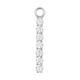 Nickelfreier Edelstahl-Click-Ring-Anhänger – Zirkonia-Bar L Silber