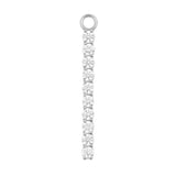Nickelfreier Stahl-Click-Ring-Anhänger – Zirkonia-Bar XL Silber