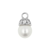 Nickelfreier Click-Ring-Anhänger aus Stahl - Perle Silber