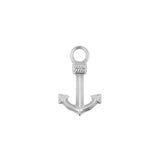 Nickelfreier Stahl-Click-Ring-Charm - Anker Silber